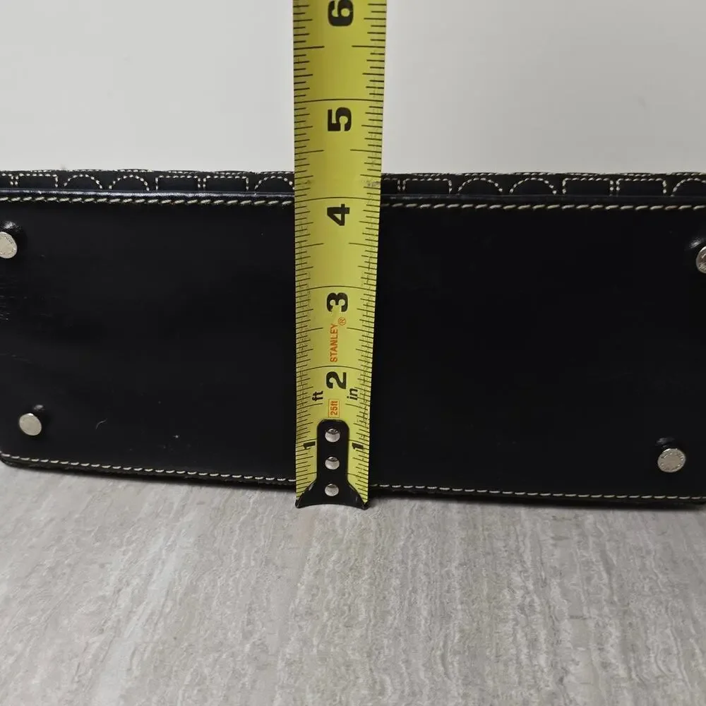 Kate Spade 1990s Iconic Purse, Vintage Logo Handbag, Dot Noel, Black & Tan Bag